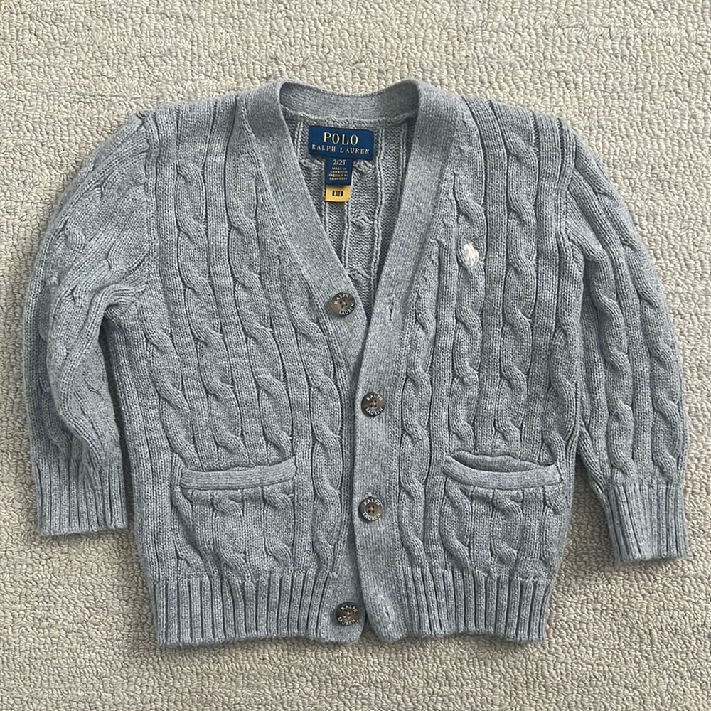Adorable cable knit gray cardigan - only worn a couple times